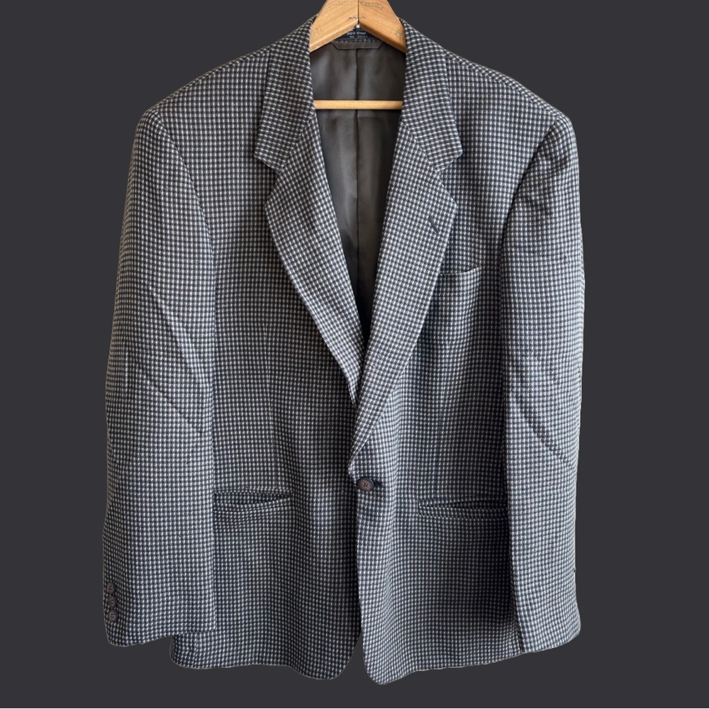 Vintage 70s 80s Gentry Sergio Savitini One Button Wool Blazer
